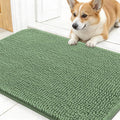 OLANLY Dog Door Mat for Muddy Paws 30x17, Absorbs Moisture and Dirt, Absorbent Non-Slip Washable Doormat, Quick Dry Chenille Mud Mat, Entry Indoor Entryway Carpet for Inside Floor, Olive Green