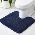 Disolla Toilet Mat 22x24 Navy - Non Slip Fluffy U-Shaped Contour Rug, Ultra-Soft Plush Toilet Floor Mat, Absorbent & Machine Washable