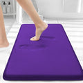 Smiry Memory Foam Bath Mat 30x20, Extra Soft and Absorbent Bathroom Mats, Non Slip Washable Carpet for Floor, Shower and Tub, Deep Purple