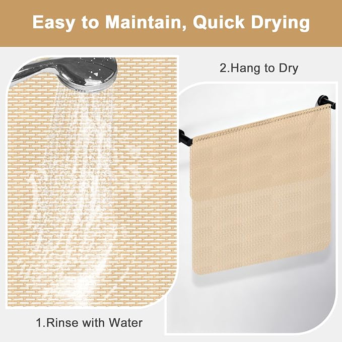Square Shower Mat: 32"x32" Extra Large Non Slip Shower Mats for Inside Shower, Trimmable PVC Anti Slip Shower Stall Mats, Quick Dry Stand Up Shower Mat for Elderly, Kids