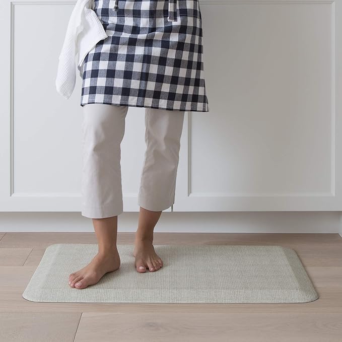 NewLife by GelPro Ergo-Foam Cushioned Anti-Fatigue Standing Kitchen Floor Mat, Padded Stain-Resistant, Waterproof, Non-Slip Comfort Padded Desk/Office Mat - 20" x 32", Tweed Antique White