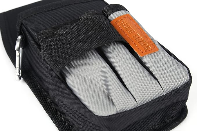 VIDAR TOOLS Small Tool Pouch with Belt Clip,Tool Belt Pouches,Electrician Tool Pouch.Mini Organizer Pocket Attachment for Tool Belt,5 Pockets and Heavy-Duty Metal Belt Clip Attachment.…