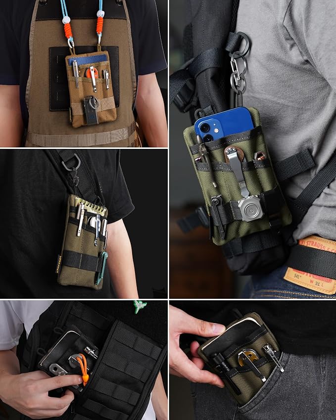 VIPERADE VE1 Pocket Organizer, EDC Pouch for Men, EDC Organizer Storage EDC Gears, Multitool Pocket Pouch Hold Your Flashlight/Pocket Knife, Pen, Notebook