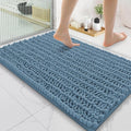 Smiry Bathroom Rugs Mat 35x24, Extra Soft Absorbent Chenille Bath Rugs, Non Slip Rubber Backing Machine Washable Quick Dry Bath Mats for Bathroom Floor, Tub, Shower, Home Accessories, Grayish Blue