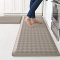 TranquilRelax 4/5 Inch Thick Anti-Fatigue Kitchen Mats 2Pcs, Cushioned Non-Slip Waterproof Sink & Stove Floor Mats, Comfortable Standing Rug Set for Kitchen, Laundry & Entryway, Brown