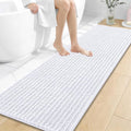 OLANLY Long Bathroom Rugs Runner 59x20, Thick Soft and Absorbent Chenille Bath Mat, Non-Slip, Machine Washable Quick Dry Bath Rugs for Tub Shower Floor, Home Decor Accessories, White
