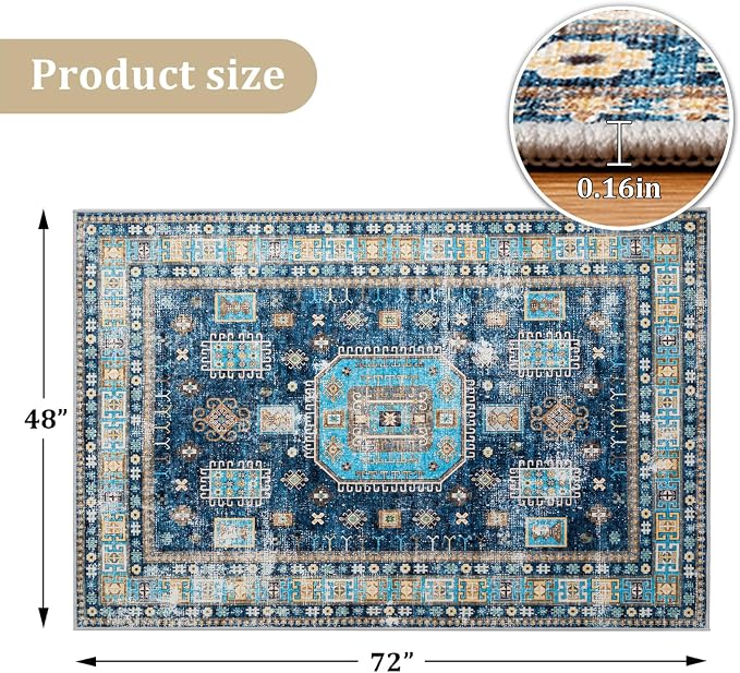 Office Chair Mat for Hardwood Floor, 72"x48" Easy Glide Computer Desk Mat Protector for Rolling Chair Under Desk Rug Nonslip Backing, Machine Wash, (Modern)