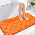 OLANLY Memory Foam Bath Mat Rug 44x24, Ultra Soft and Absorbent Bathroom Rugs, Non-Slip, Comfortable, Machine Washable Bath Carpet for Bathroom Floor, Tub, Shower and Home Decor Accessories, Orange