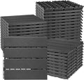 ToLanbbt Plastic Interlocking Deck Tiles 36 Pack 12"x12" Waterproof Indoor Outdoor Composite Patio Flooring Decking Tiles All Weather Use for Patio Porch Balcony Backyard Poolside, Dark Grey