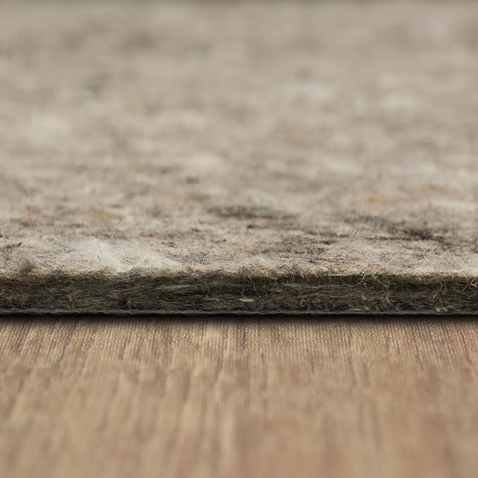 Mohawk Home Non Slip Rug Pad 8' Square - 1/2" Thick Felt + Latex Rubber Gripper - Dual Surface Cushion for Hardwood, Carpet, Tile Floors, Made in USA