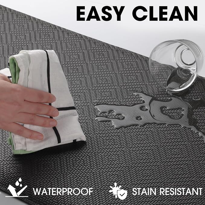 Mattitude Kitchen Mat Cushioned Anti-Fatigue Floor Mat Water Resistant Non-Slip Mats and Rugs Standing and Comfort Desk Mats for House Sink Office Laundry (Dark Grey, 17.3"x28")