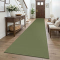 KOZYFLY Braided 2.5'x16' Runners Rugs for Hallway, Extra Long Washable Runner Rug, Woven Non Slip Kitchen Runner, Cotton Entryway Rug, Floor Carpet for Entry, Aisle, Hall, Olive Green/Earthy Green