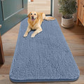 Smiry Dog Door Mat for Muddy Paws 48x30, Absorbent Dirt Trapper, Non-Slip Washable Chenille Entryway Rug for Inside Floor, Airy Blue, Classic Solid