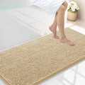 Smiry Luxury Chenille Bathroom Rugs 47x24, Extra Soft and Absorbent Shaggy Bath Mat, Machine Washable, Non-Slip Plush Carpet Runner for Tub, Shower, and Floor, Home Decor Accessories, Beige