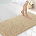 Smiry Luxury Chenille Bathroom Rugs 44x24, Extra Soft and Absorbent Shaggy Bath Mat, Machine Washable, Non-Slip Plush Carpet Runner for Tub, Shower, and Floor, Home Decor Accessories, Beige