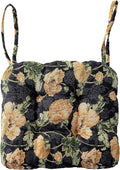 vctops Farmhouse Floral Print Chair Cushions with Ties U-Shaped Soft Comfortable Chair Pads Non Slip Seat Cushions for Indoor Dining Room and Kitchen Chairs (Flower B,18"x18")