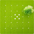 Webos Shower Mat for Textured Surface：Silicone Non Slip Shower Mat Without Suction Cups Foldable - Square Bath Mat for Reglazed Tub Textured Shower Floor (Green, 21x21)