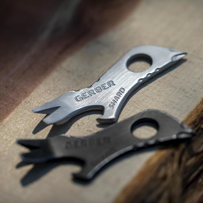 Gerber Gear Shard 7-in-1 Keychain Multitool - Screwdriver, Bottle Opener, EDC Compact Tool - Fathers Day Dad Gifts, Gifts for Men, Silver