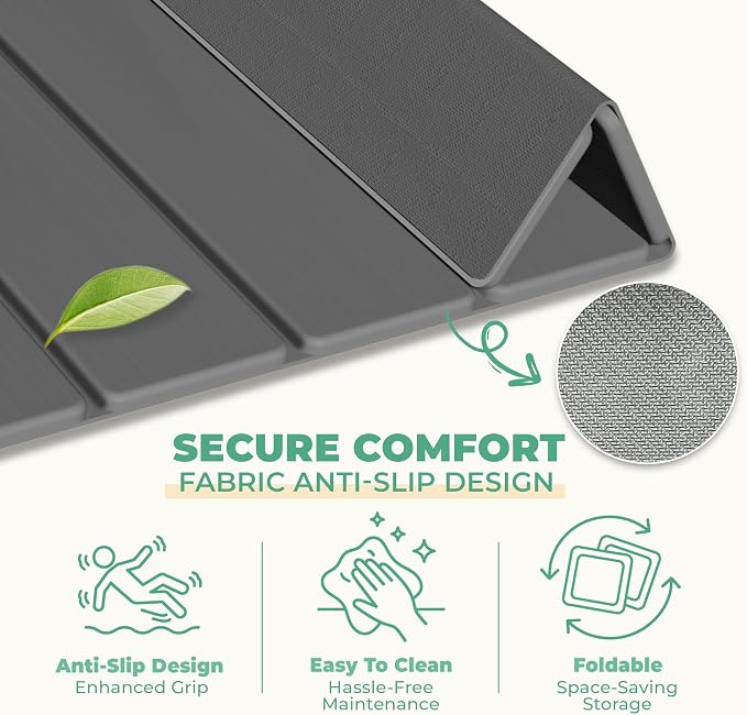 SYIPO Stone Bath Mat - Non-Slip Foldable Diatomite Bath Mat 23.6 x 15.3”, Super Absorbent & Quick Drying Bathroom Mat | Easy to Clean Shower Floor Mat, Dark Gray
