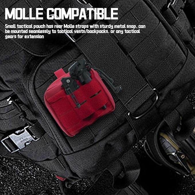 2 Pack Small Admin Pouch, 1000D Tactical Molle Mini Tool EDC Waist Belt Pouches Bag for Vest Backpack
