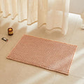TYUU Waffle Bath Mat, Boho Bathroom Rugs Non Slip Washable Super Absorbent Quick Dry Bath Mat Farmhouse Bathroom Decor, 30"x20" Light Peach