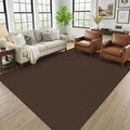 KOZYFLY 6x9 Dining Room Rugs, Washable Area Rug for Living Room, Non Slip Rugs for Bedroom, Braided Floor Carpet for Nursery, Office, Cotton Rug Home Indoor Decor, Brown/Dark Brown