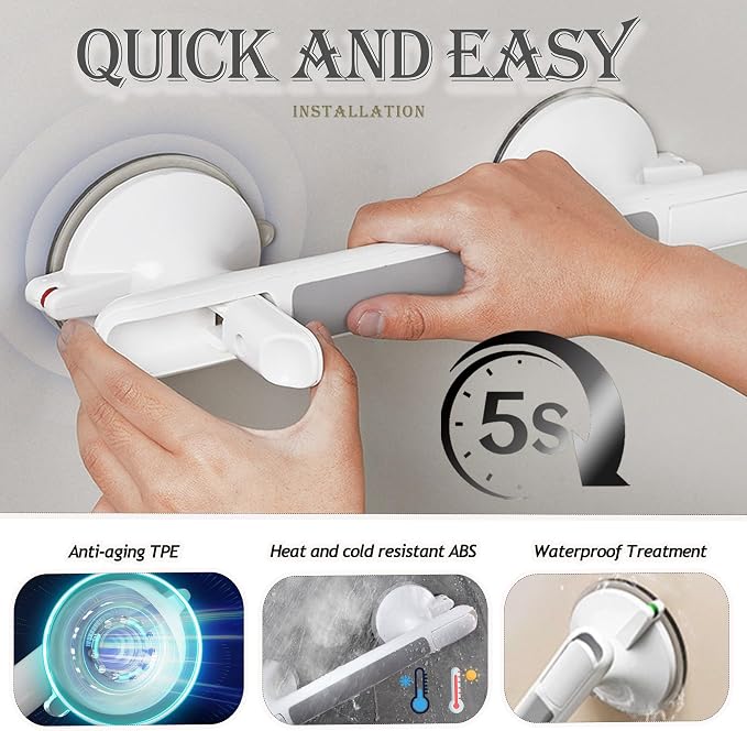 Grab Bars for Bathtubs and Showers Handles for Elderly Suction for Wall Handicap Grab Bars Safety