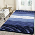Kitinjoy Indoor Outdoor Door Mat, 59x36 Non-Slip Absorbent Dirt Trapper, Low-Profile Washable Inside Entrance Front Floor Mat, Sturdy Soft Entry Dotted Ombre Doormats for Entryway, Navy Blue
