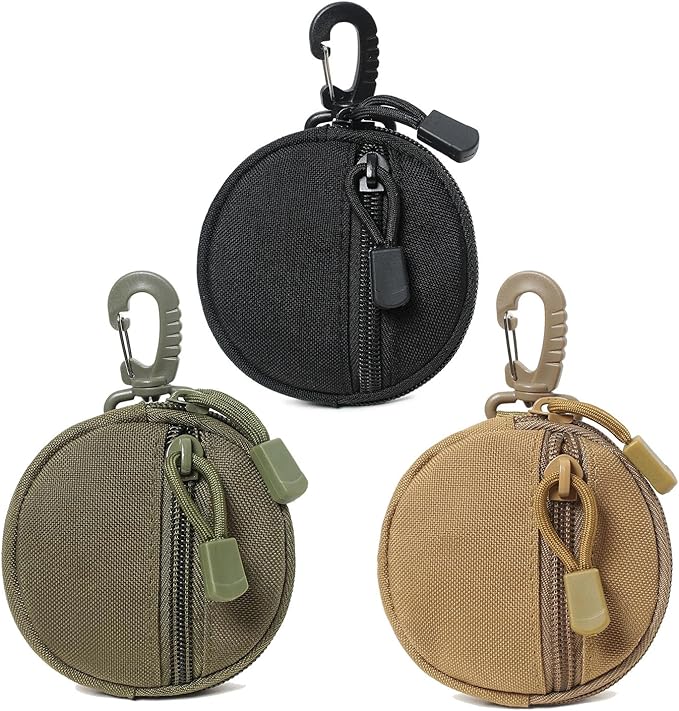 Tactical Belt Pouch Key Pouch Backpack Accessories Tactical Vest Attachments Small Molle Pouch EDC Wallet Travel Pill Container Portable
