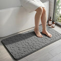 YIHOUSE Memory Foam Runner Rug, Cobblestone Bathroom Runner Rugs Super Water Absorbent Bath Mats for Bathroom Machine Washable Bath Rugs for Hallway Bedroom Laundry Room(24 x 47,Dark Gray)