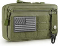 FRTKK Tactical Molle Admin Pouch Utility Laser Cut EDC Tool Pouch Bag Horizontal Modular Pouches Include US Flag Patch and Keychain