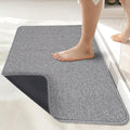 Bosap Bath Mat,Ultra Thin Bathroom Runner Rugs,Large Bath Mats for Bathroom,Quick Dry,Non-Slip,Machine Washable,Low Pile,Bath Rug,Shower Outside,Sink,Home Decor Accessories.Grey,1'5"x2'11"（17x35inch）