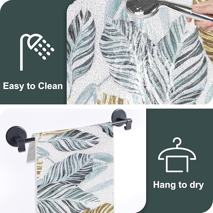 Non Slip Shower Mats for Inside Shower, 16x24 Inch Soft PVC Loofah Shower Mat, Foot Scrubber Anti-Slip Shower Mat,Quick Drying Shower Stall Mats for Wet Areas, Bathroom, Home, Hotel