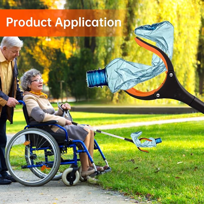Grabber Reacher Tool,3-Pack 32" Foldable Reacher Grabber Pickup Tool with 360° Rotating Jaw & Magnetic Tip, GarbageTrash Picker Upper Grabber,Lightweight Grabbers for Seniors/Elderly