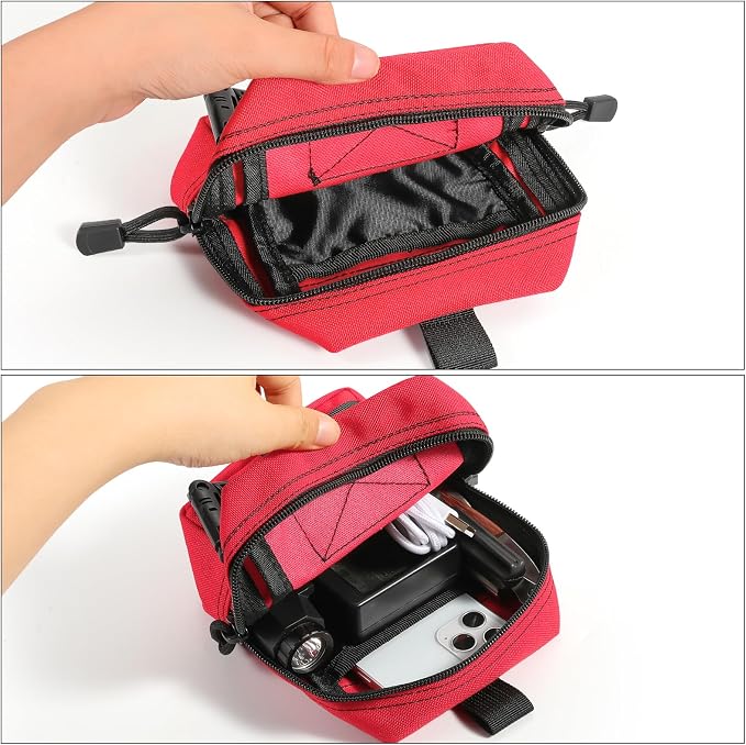 FRTKK 2 Pack Molle Pouches - Tactical Compact Water-Resistant EDC Pouch Bag Small Utility Pouch