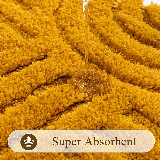 SHACOS Super Soft Bathroom Runner Rugs 20"x32" Non Slip Boho Bathroom Mats Microfiber Absorbent Carpet for Bath Room Machine Washable Shaggy Bath Rugs for Shower Bathtub Home Decor, 1'8" x 2'8"
