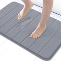 Buganda Memory Foam Bath Mat, 24" x 16", Ultra Soft and Non-Slip Bathroom Rugs, Water Absorbent and Machine Washable Bath Rug for Bathroom, Shower, and Tub, Medium Grey