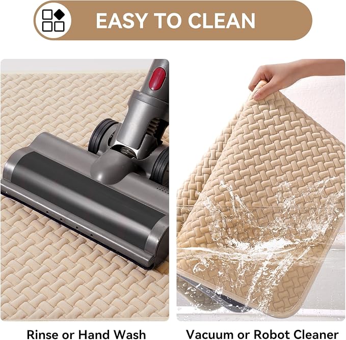 YDKGL Bathroom Runner Non Slip, Extra Soft Absorbent Quick Dry Bath Mats, Foam Weave Texture Thin Bath Rugs Washable with Rubber Backing, 20" x 59“