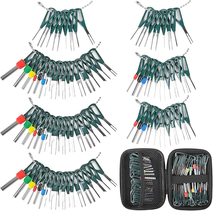 Terminal Removal Tool Kit 92 Pcs Depinning Tool Electrical Connector Pin Removal Tool Kit Pin Extractor Tool Set Wire Terminal Release Tool for Automotive Car Household Devices