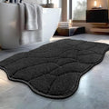Large Bathroom Rugs, 24X36 Soft Absorbent Non Slip Microfiber Bath Mat Rugs, Modern Bath Rug Mat Area Carpet for Bathroom Shower Floor Decor, Machine Washable (Black)