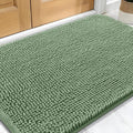 OLANLY Dog Door Mat for Muddy Paws 32x20, Absorbs Moisture and Dirt, Absorbent Non-Slip Washable Doormat, Quick Dry Chenille Mud Mat, Entry Indoor Entryway Carpet for Inside Floor, Olive Green