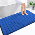 OLANLY Memory Foam Bath Mat 59x35, Super Soft Absorbent Bathroom Rugs, Quick Dry, Machine Washable Shower Floor Rugs, Bathmat Carpet, Bathroom Home Decor Accessories, Royal Blue
