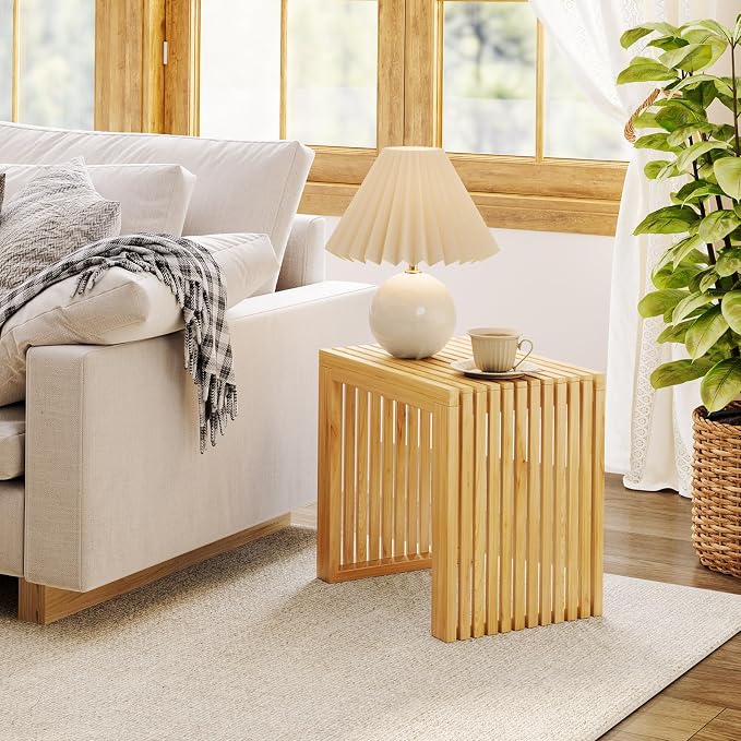 Bamboo Dining Bench, 18-inch Sleek Design Entryway Shoe Rack Bench, Indoor Kitchen Table Bench, Waterproof Outdoor Bench, Natural