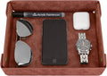 CASIRENA Faux Leather Valet Tray Organizer for Men - Catch-All Tray for Entryway Table Key, Wallet, Watch, Coin Change, Phone, Dresser EDC Dump Jewelry, Bedside Nightstand Desk-top