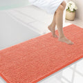 Smiry Luxury Chenille Bathroom Rugs 59x24, Extra Soft and Absorbent Shaggy Bath Mat, Machine Washable, Non-Slip Plush Carpet Runner for Tub, Shower, and Floor, Home Decor Accessories, Coral