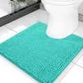 Smiry Luxury Chenille Toilet Rugs U-Shaped 20x20, Soft Absorbent Non-Slip Contour Bathroom Rugs for Toilet, Machine Washable Contoured Bath Mats, Turquoise