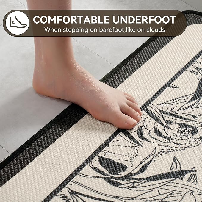 YDKGL Bathroom Rugs, Ultra Thin Bath Mat Fit Under Door Super Absorbent Non Slip Quick Dry Bath Mat, Rubber Backing Shower Mat Outside Shower