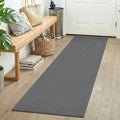 KOZYFLY Runners for Hallways 2x5 ft Washable Kitchen Runner Non Slip Rubber Backed Hall Runners Cotton Entryway Runner Rugs Floor Carpet for Indoor Backdoor Bedroom Kitchen, Grey/Dark Grey