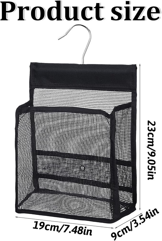 Shower Caddy Hanging, Mesh Shower Caddy, PVC Bathroom Storage Bag for College Dorm, Gym, Swimming, RV and Travel, Black