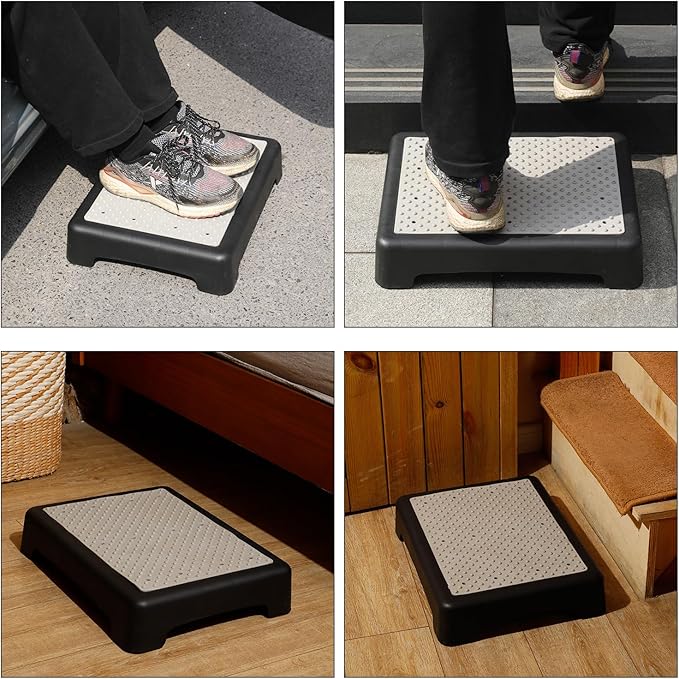 Fotree Step Stool, Indoor Outdoor Non-Slip Platform Step Stools for Adults ＆ Elderly Senior, Portable Anti-Fall Safety Step Platform, Large Size 3.5 Inch High Rise Stairs
